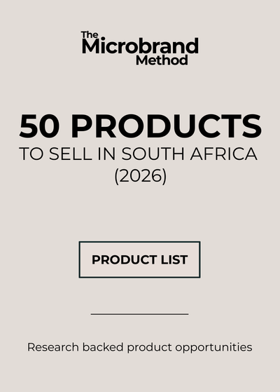 Top 50 products to sell in South Africa 2026 research list by The Microbrand Method